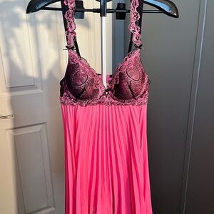 Elegant Pink Lace Nightgown
